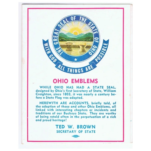 Ohio State 1965 Emblems Brochure Postcard - Picture 1 of 7